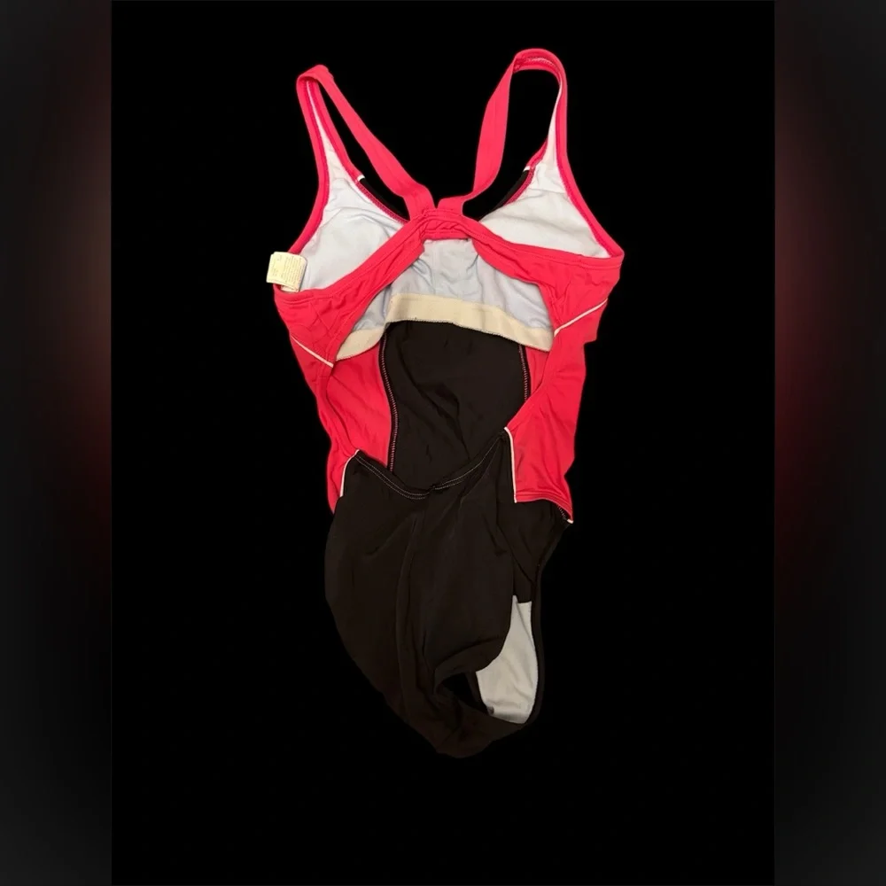 Nike Women's One Piece Black and Pink Swimsuit